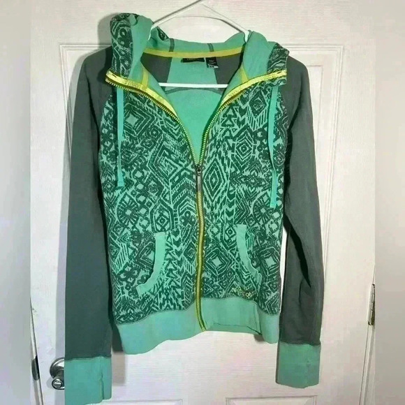 Marmot hooded sweatshirt jacket. Women’s Medium. Full zip. Teal and grey/green. - Picture 1 of 10